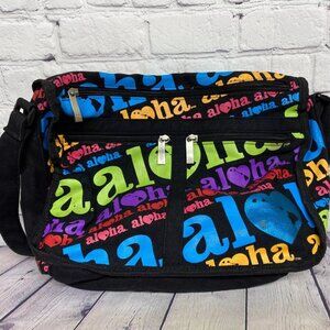 Aloha Tote Gym Bag Island Chic Hawaiian Tropic Beach Print All Over Travel Zip